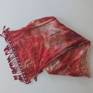 3/$15 Sheer Tie-dye Butterfly Scarf with Lace Trim